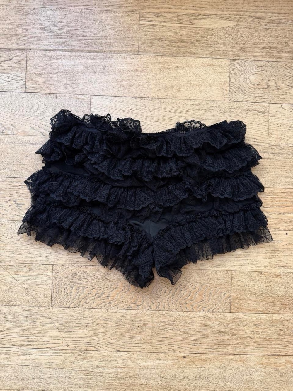 Y2K Black Lace Ruffle Bloomers